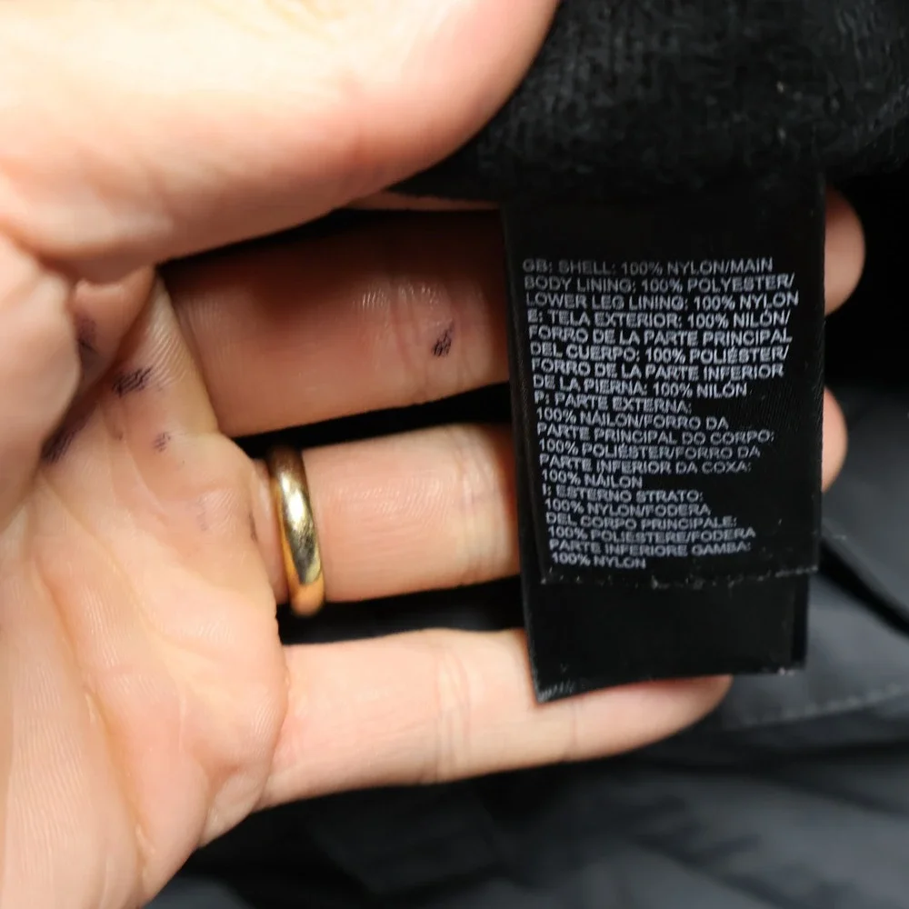 North Face Snow Pants Mens Large Short Black‎ Cargo Ski Winter Wind Rain 36x32